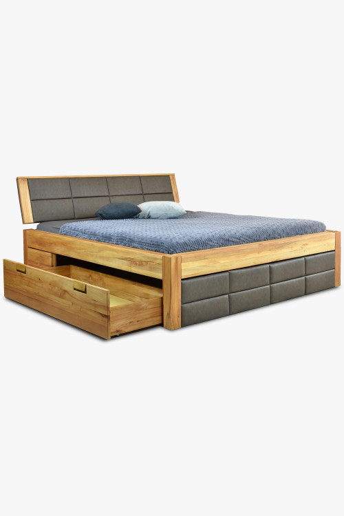 Łóżko z drewna bukowego ze schowkiem 180 x 200 - 0