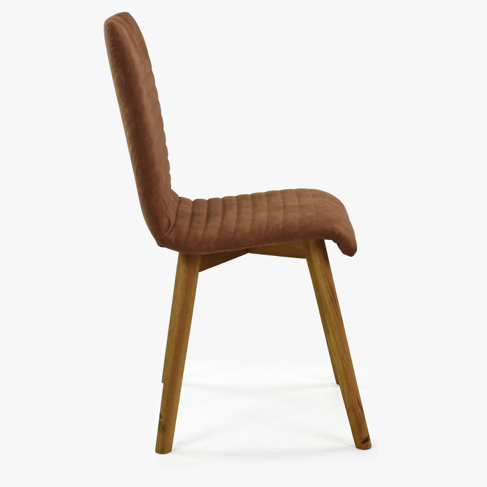 Krzesło do jadalni Arosa,  imitacja szczotkowanej skóry, brązowe , {PARENT_CATEGORY_NAME - 2