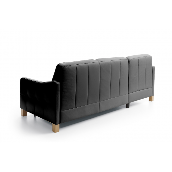 Czarna skórzana sofa narożna z funkcją spania Malmo lewa , {PARENT_CATEGORY_NAME - 1