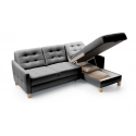 Czarna skórzana sofa narożna z funkcją spania Malmo prawa , {PARENT_CATEGORY_NAME - 10