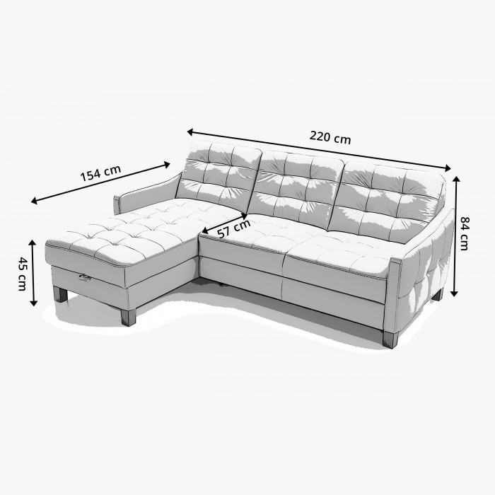 Skórzana sofa narożna G105, funkcją spania Malmo-lewa , {PARENT_CATEGORY_NAME - 1