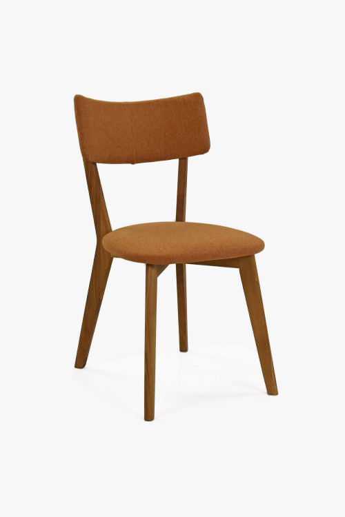 Krzesło tapicerowane - nogi dębowe, Noci pomarańczowe