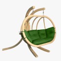 Drewniany fotel bujany do ogrodu, Zielony , {PARENT_CATEGORY_NAME - 0