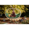 Drewniany fotel bujany do ogrodu, Zielony , {PARENT_CATEGORY_NAME - 4