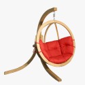 Fotel bujany z drewnianej konstrukcji, koloru Czerwony , {PARENT_CATEGORY_NAME - 1