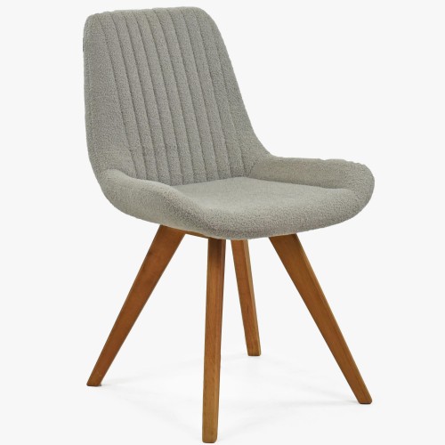 Dizajnowe krzesło Bratislava, szara tapicerka - 1