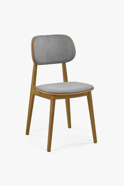Nowoczesne krzesło dębowe, Vard kolor tapicerki szary - 1
