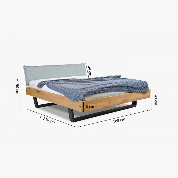 Łóżko z litego drewna na metalowych nogach 180 x 200 cm, Samuel , {PARENT_CATEGORY_NAME - 5