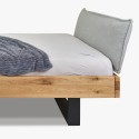 Łóżko z litego drewna na metalowych nogach 180 x 200 cm, Samuel , {PARENT_CATEGORY_NAME - 6