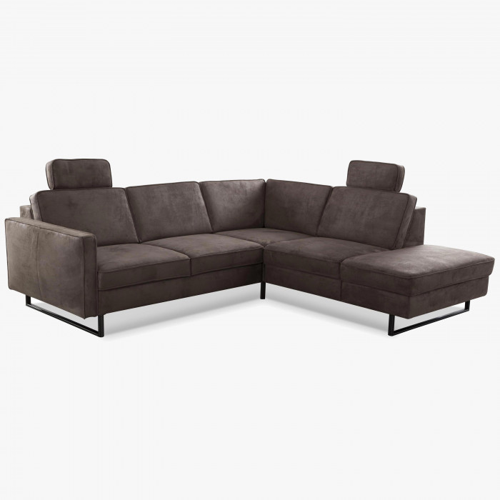 Sofa narożna po prawej stronie na czarnych metalowych nogach , {PARENT_CATEGORY_NAME - 0