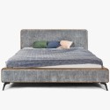Podwójne łóżko tapicerowane w szarym kolorze na nogach 180 x 200 , {PARENT_CATEGORY_NAME - 1