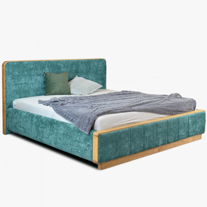 Podwójne łóżko tapicerowane w zielonym kolorze 180 x 200 Lisabon  - 0