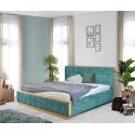 Podwójne łóżko tapicerowane w zielonym kolorze 180 x 200 Lisabon  - 1