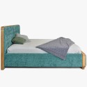 Podwójne łóżko tapicerowane w zielonym kolorze 180 x 200 Lisabon  - 4