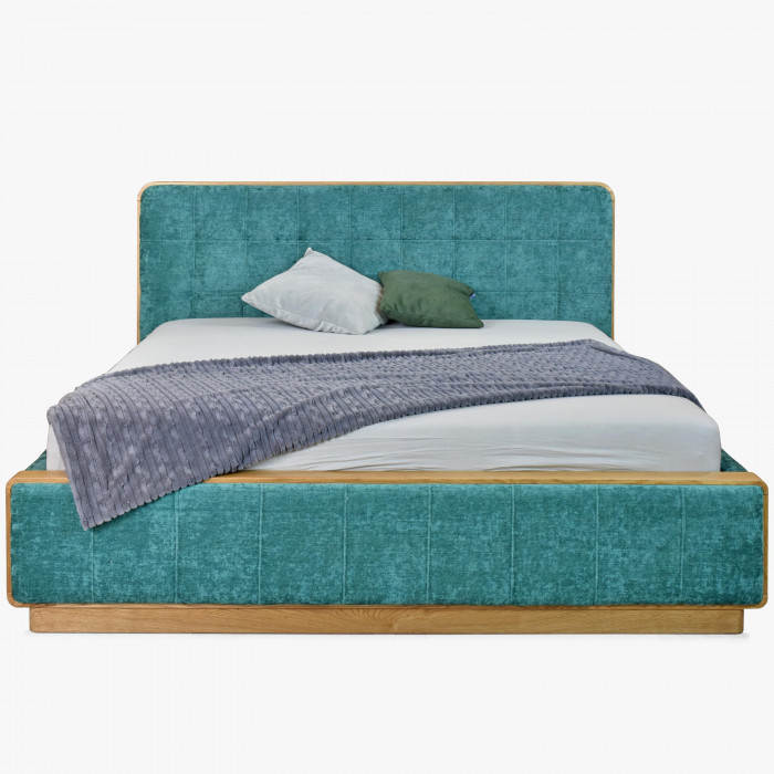 Podwójne łóżko tapicerowane w zielonym kolorze 180 x 200 Lisabon  - 5