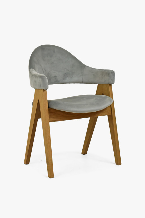 Krzesło zaokrąglone Oslo - aksamitna welurowa tkanina , {PARENT_CATEGORY_NAME - 0