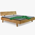 Zaokrąglone podwójne łóżko wykonane z litego drewna dębowego180 x 200 cm  - 0