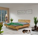 Zaokrąglone podwójne łóżko wykonane z litego drewna dębowego180 x 200 cm  - 1