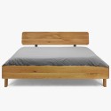 Zaokrąglone podwójne łóżko wykonane z litego drewna dębowego180 x 200 cm  - 4