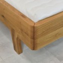 Zaokrąglone podwójne łóżko wykonane z litego drewna dębowego180 x 200 cm  - 5