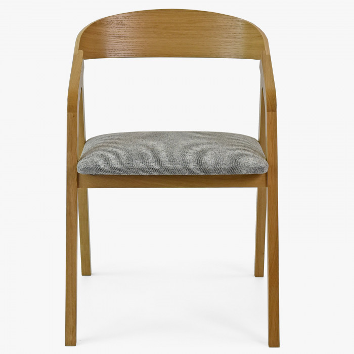 Zaokrąglone krzesło dębowe z szarą tapicerką Framer , {PARENT_CATEGORY_NAME - 6