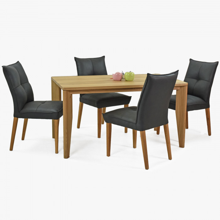 Zestaw wygodnych krzeseł i stołu 140 x 80 cm z litego dębu , {PARENT_CATEGORY_NAME - 0