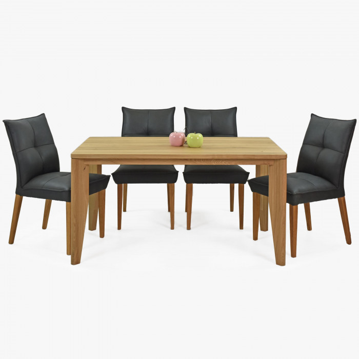 Zestaw wygodnych krzeseł i stołu 140 x 80 cm z litego dębu , {PARENT_CATEGORY_NAME - 18
