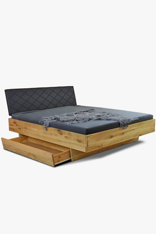 Łóżko drewniane dębowe ze schowkiem 180 x 200 cm West , {PARENT_CATEGORY_NAME - 0
