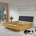 Łóżko drewniane dębowe ze schowkiem 180 x 200 cm West , {PARENT_CATEGORY_NAME - 7