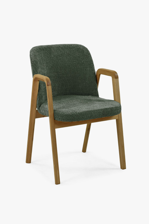 Nowoczesne krzesło dębowe Chila, kolor tapicerki zielony