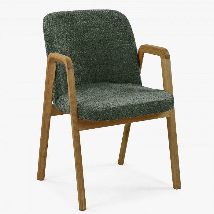 Nowoczesne krzesło dębowe Chila, kolor tapicerki zielony , {PARENT_CATEGORY_NAME - 0