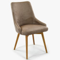 Krzesło do jadalni aksamitne Laura, kolor cappuccino - hydrofobowy , {PARENT_CATEGORY_NAME - 1