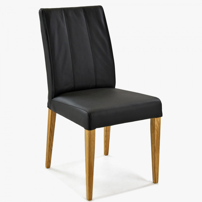 Krzesło do jadalni skóra naturalna - czarne Klaudia , {PARENT_CATEGORY_NAME - 1