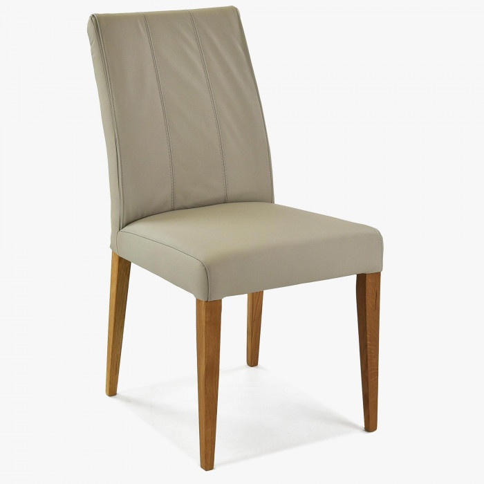 Krzesło do jadalni skóra naturalna, szare, Klaudia , {PARENT_CATEGORY_NAME - 1