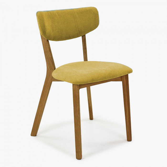 Krzesło tapicerowane - nogi dębowe, Amisa żółta , {PARENT_CATEGORY_NAME - 1