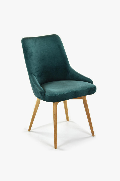 Krzesło do jadalni aksamitne Laura, zielone - hydrofobowe