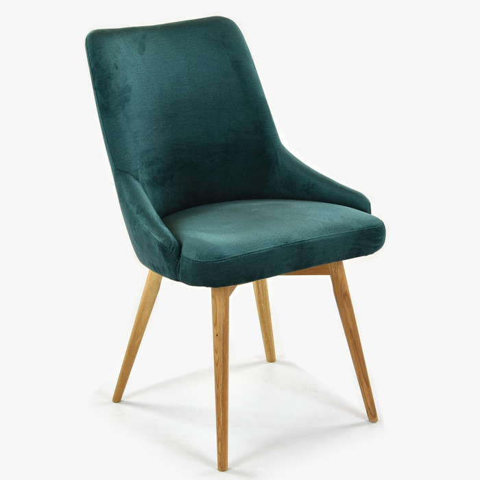 Krzesło do jadalni aksamitne Laura, zielone - hydrofobowe , {PARENT_CATEGORY_NAME - 1