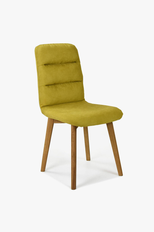 Wygodne krzesło, tapicerowane, nogi dębowe, żółte Orlando , {PARENT_CATEGORY_NAME - 1