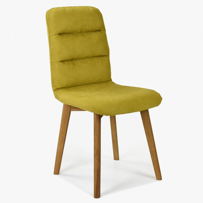 Wygodne krzesło, tapicerowane, nogi dębowe, żółte Orlando , {PARENT_CATEGORY_NAME - 1