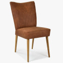 Eleganckie krzesło Valencia - okrągłe nogi z dębu, koniak , {PARENT_CATEGORY_NAME - 1