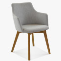 Krzesło z podłokietnikami - Bella, easy clean, siwe , {PARENT_CATEGORY_NAME - 1
