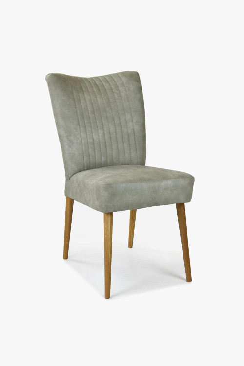 Eleganckie krzesło Valencia - okrągłe nogi dąb, szara mięta