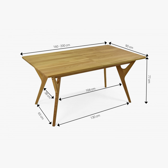 Solidny dębowy stół do jadalni, Avano 160-200 x 90 cm , {PARENT_CATEGORY_NAME - 10