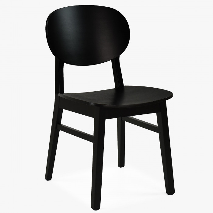 Czarne krzesło do jadalni z litego drewna Pure , {PARENT_CATEGORY_NAME - 0