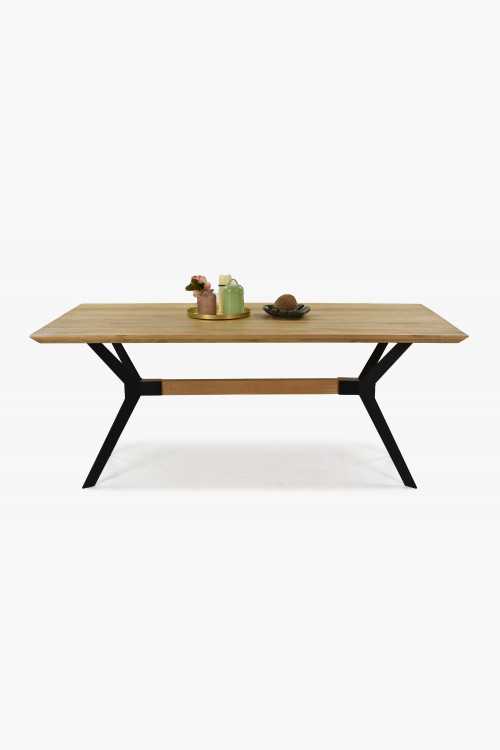 Stół jadalniany DĄB lite drewno, metalowe nogi Delta 160 x 90 cm , {PARENT_CATEGORY_NAME - 1