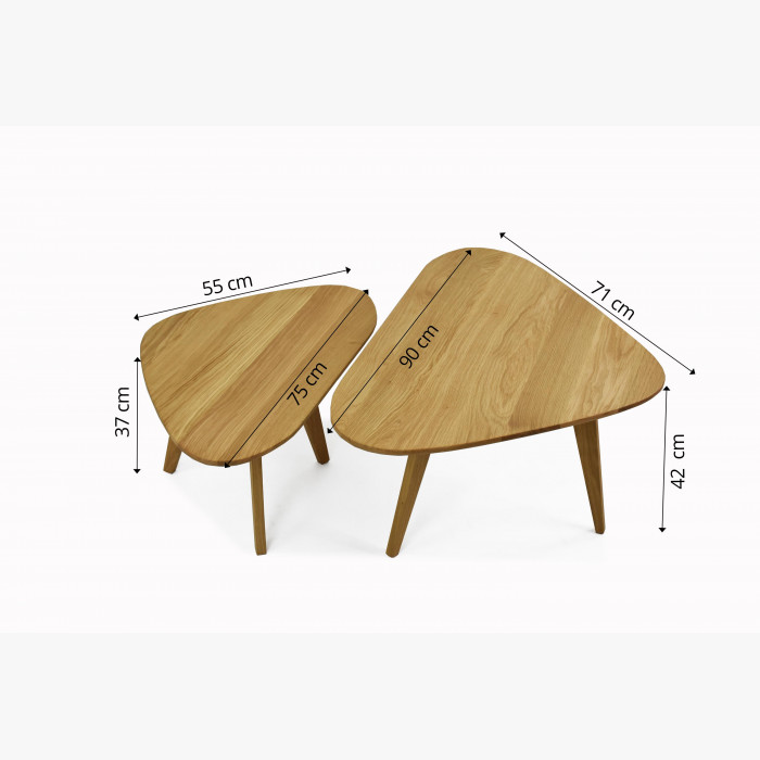 Zestaw stolików litego drewna dębowego, Dino , {PARENT_CATEGORY_NAME - 3