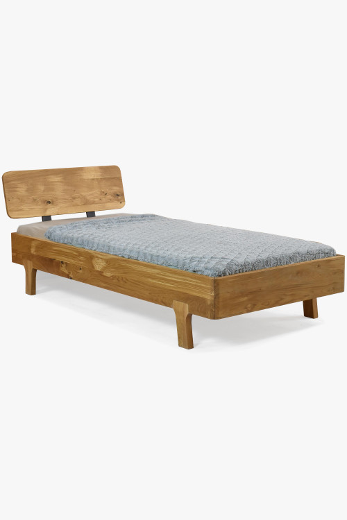 Łóżko pojedyncze wykonane z litego drewna dębowego 90 x 200 cm  - 0