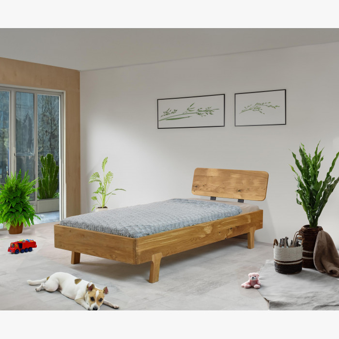 Łóżko pojedyncze wykonane z litego drewna dębowego 90 x 200 cm , {PARENT_CATEGORY_NAME - 6