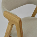 Nowoczesne zaokrąglone krzesło dębowe z beżową tapicerką Logan , {PARENT_CATEGORY_NAME - 5