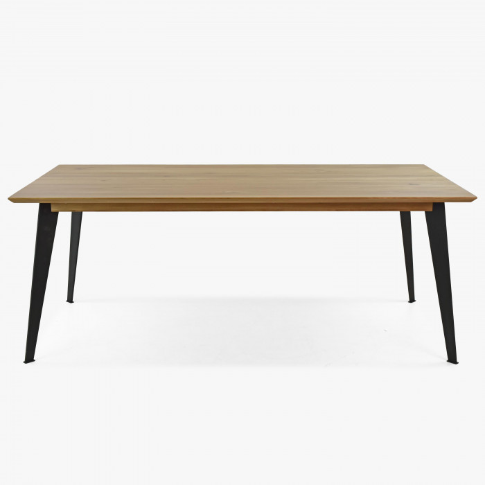 Stół z litego drewna dębowego - lakier matowy z nogami stalowymi, 197 x 100 , {PARENT_CATEGORY_NAME - 5